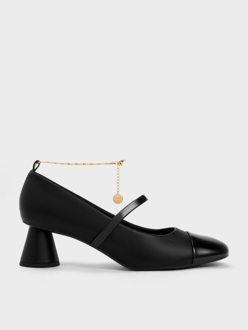 Pumps Charles & Keith Delicate Chain-Link Mary Jane Negrii | 926ZVWFCQ