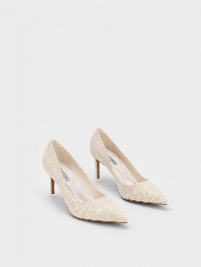 Pumps Charles & Keith Emmy Pointed-Bombeu Bej | 456ETWCUK