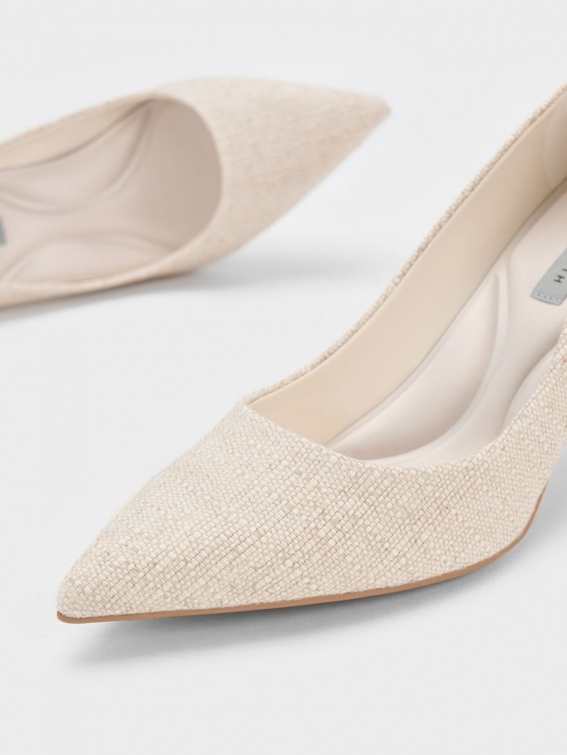 Pumps Charles & Keith Emmy Pointed-Bombeu Bej | 456ETWCUK