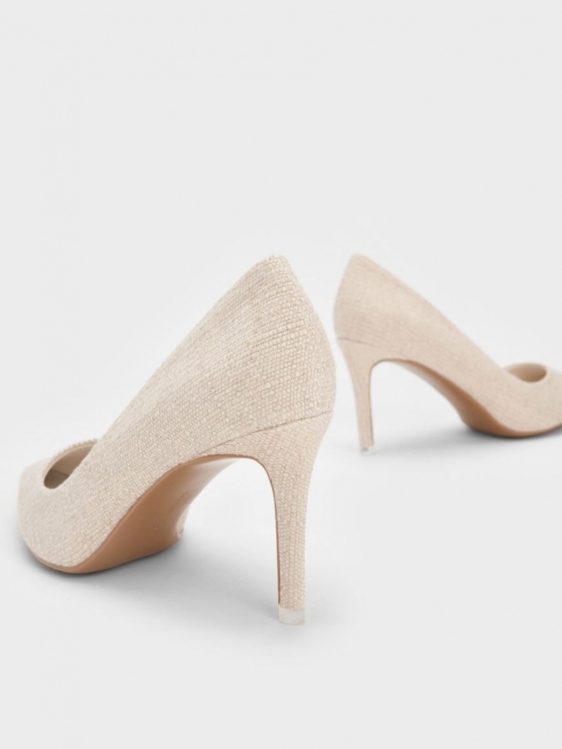 Pumps Charles & Keith Emmy Pointed-Bombeu Bej | 456ETWCUK