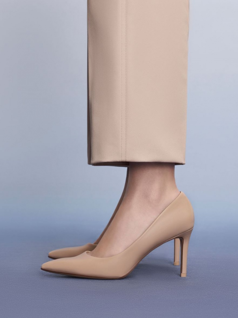 Pumps Charles & Keith Emmy Pointed-Bombeu Bej | 159DQWUGO