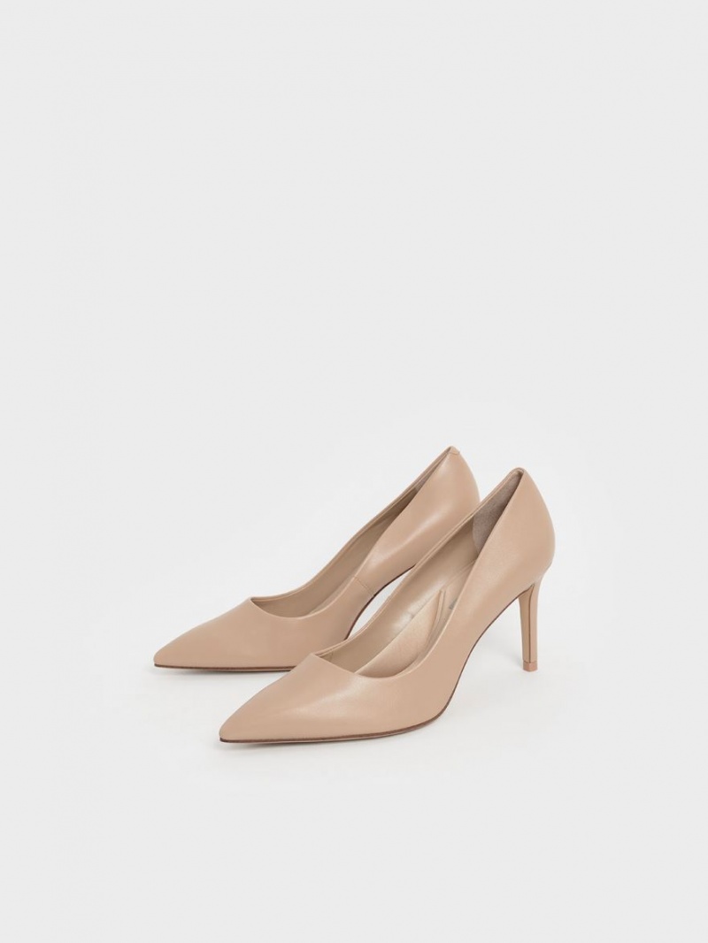 Pumps Charles & Keith Emmy Pointed-Bombeu Bej | 159DQWUGO