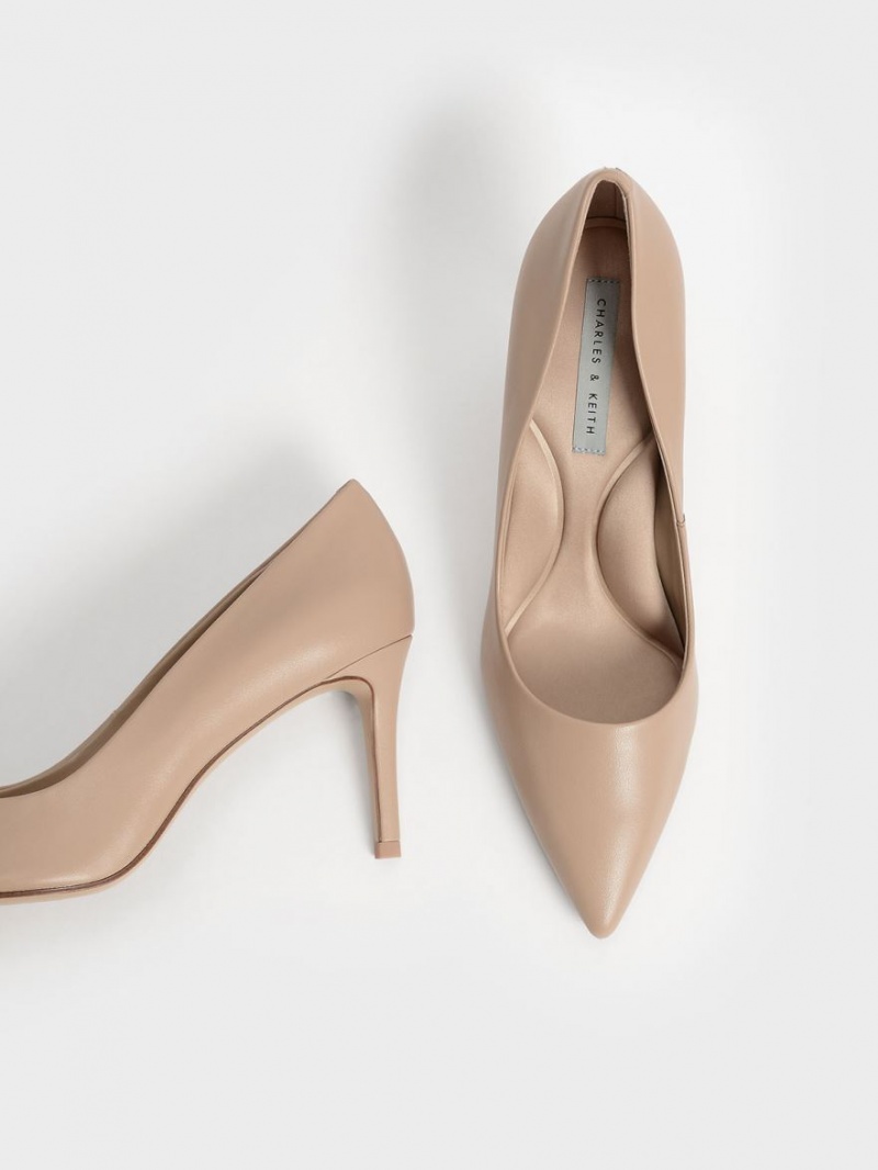 Pumps Charles & Keith Emmy Pointed-Bombeu Bej | 159DQWUGO