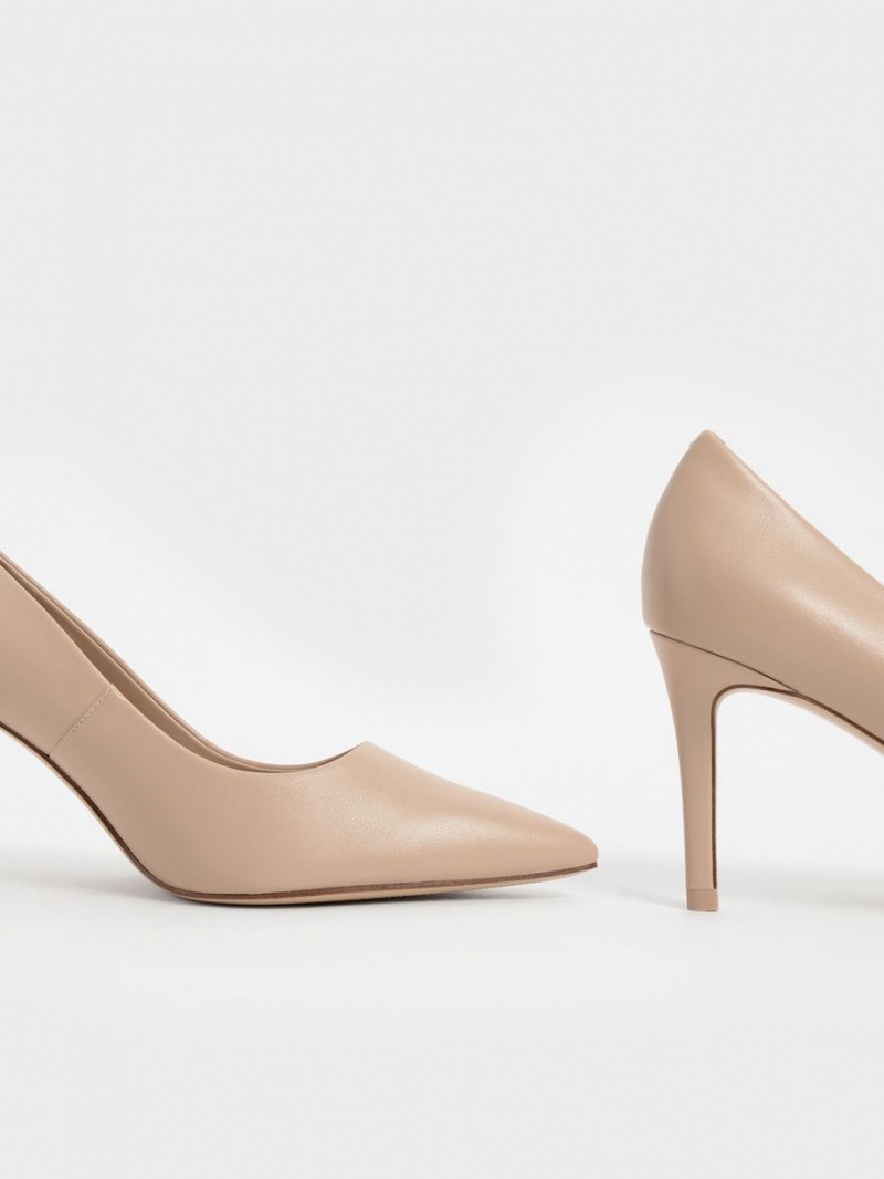 Pumps Charles & Keith Emmy Pointed-Bombeu Bej | 159DQWUGO