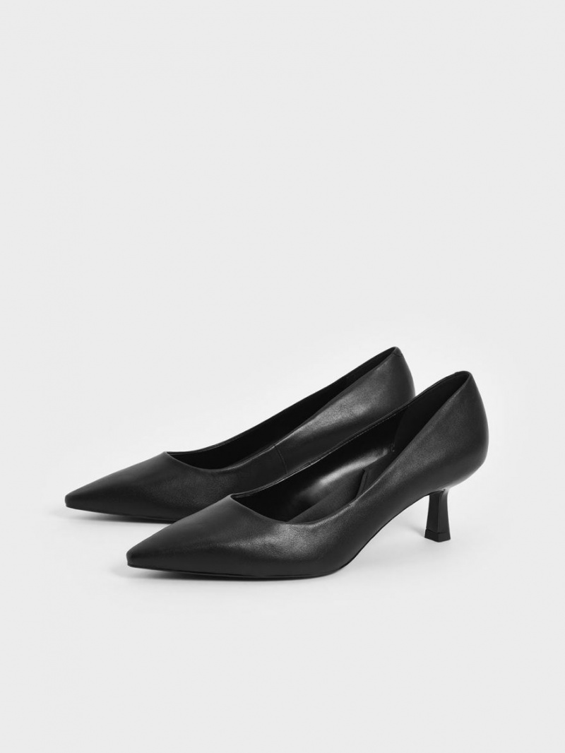 Pumps Charles & Keith Emmy Pointed Kitten Heel Negrii | 813PKQZYT