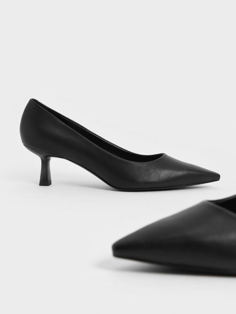 Pumps Charles & Keith Emmy Pointed Kitten Heel Negrii | 813PKQZYT
