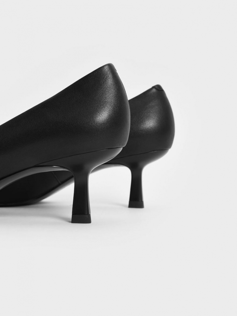 Pumps Charles & Keith Emmy Pointed Kitten Heel Negrii | 813PKQZYT