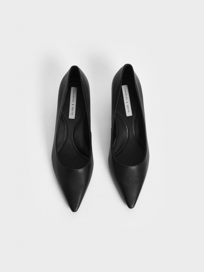 Pumps Charles & Keith Emmy Pointed Kitten Heel Negrii | 813PKQZYT