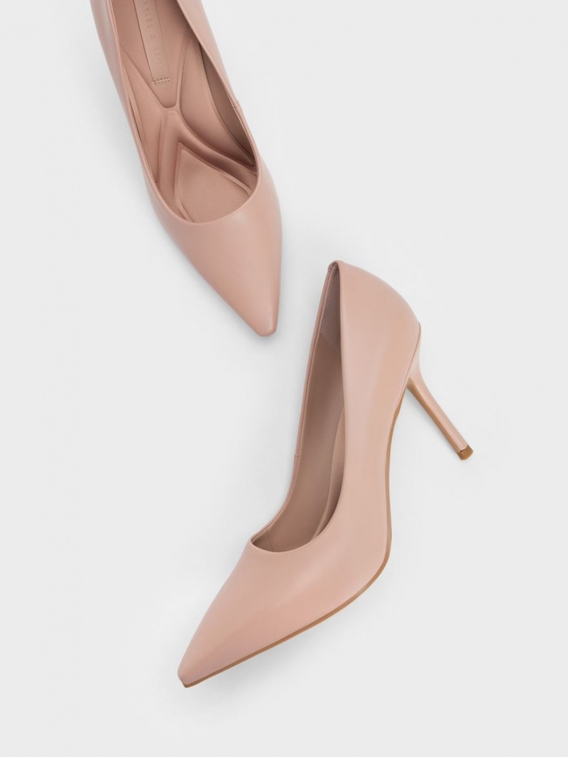 Pumps Charles & Keith Emmy Stiletto Heel Bej | 285BIGFCZ