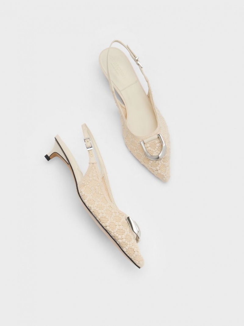 Pumps Charles & Keith Gabine Patterned Slingback Albi | 172YLATEG