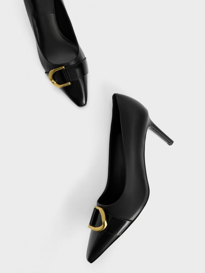 Pumps Charles & Keith Gabine Piele Negrii | 907YMOJSQ