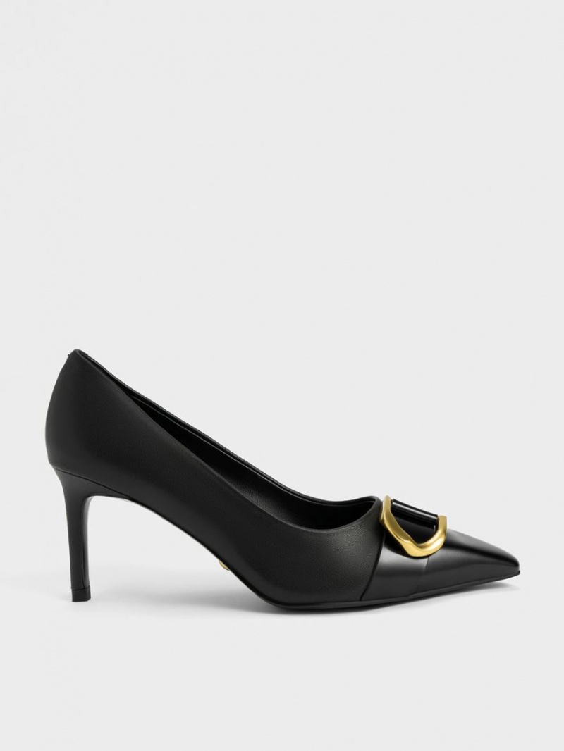 Pumps Charles & Keith Gabine Piele Negrii | 907YMOJSQ