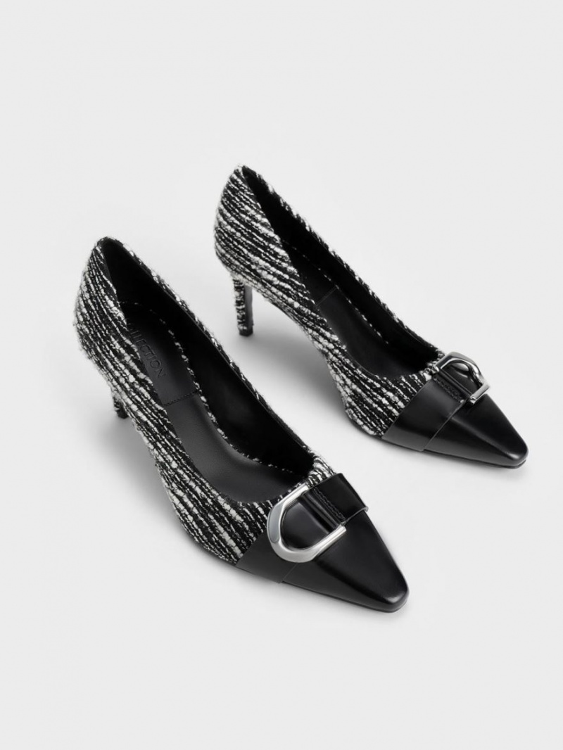 Pumps Charles & Keith Gabine Tweed Bombeu-Cap Colorati | 172XRLYVS