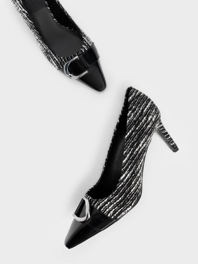 Pumps Charles & Keith Gabine Tweed Bombeu-Cap Colorati | 172XRLYVS