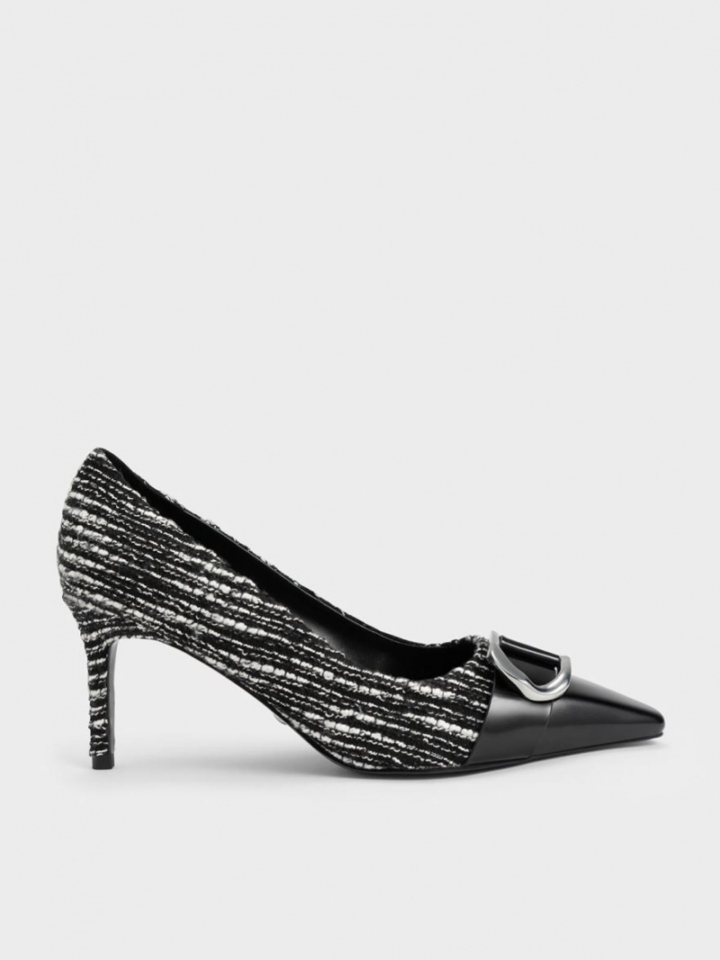 Pumps Charles & Keith Gabine Tweed Bombeu-Cap Colorati | 172XRLYVS