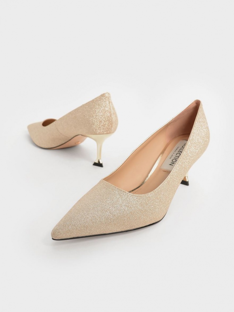 Pumps Charles & Keith Glittered Kitten Heel Aurii | 692NBSHFO