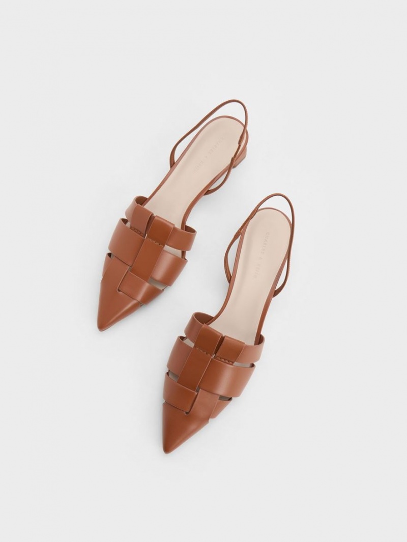 Pumps Charles & Keith Interwoven Slingback Maro | 167UJNLXB