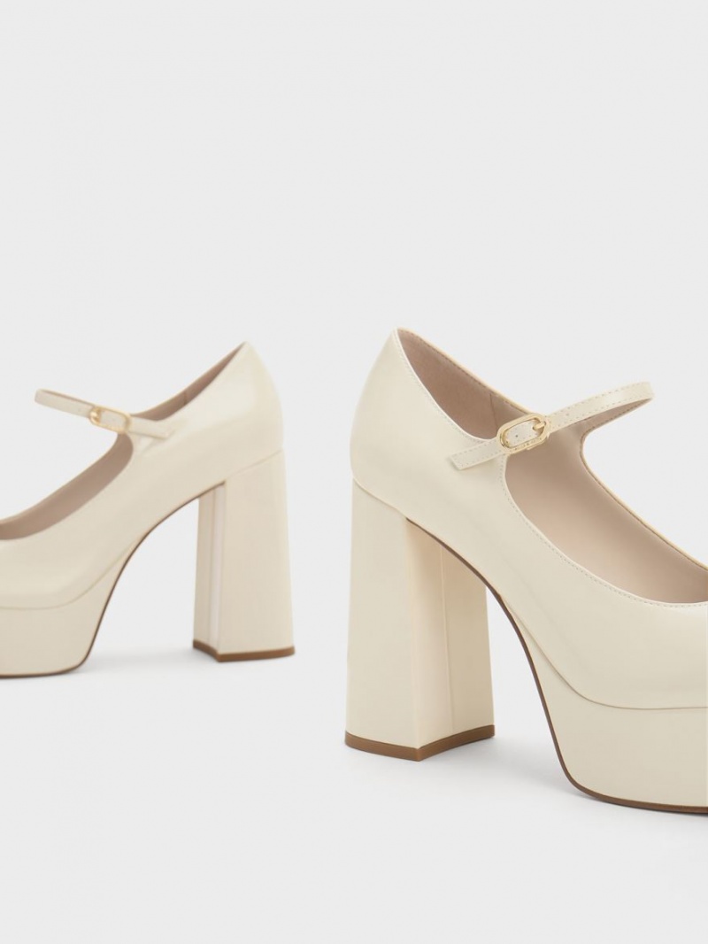 Pumps Charles & Keith Jemma Lacuita Platforma Mary Jane Albi | 760SBFHOW