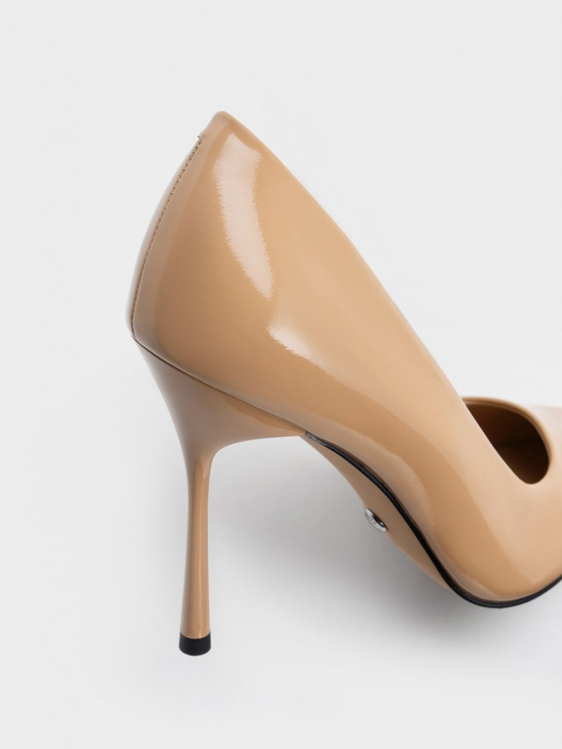 Pumps Charles & Keith Kyra Lacuita Piele Bej | 294ZBCEUX