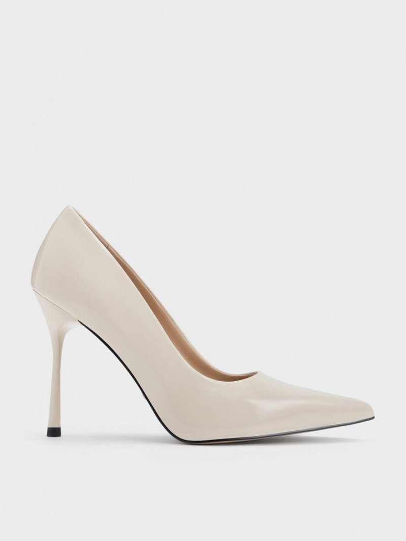 Pumps Charles & Keith Kyra Lacuita Piele Albi | 143GLABKZ