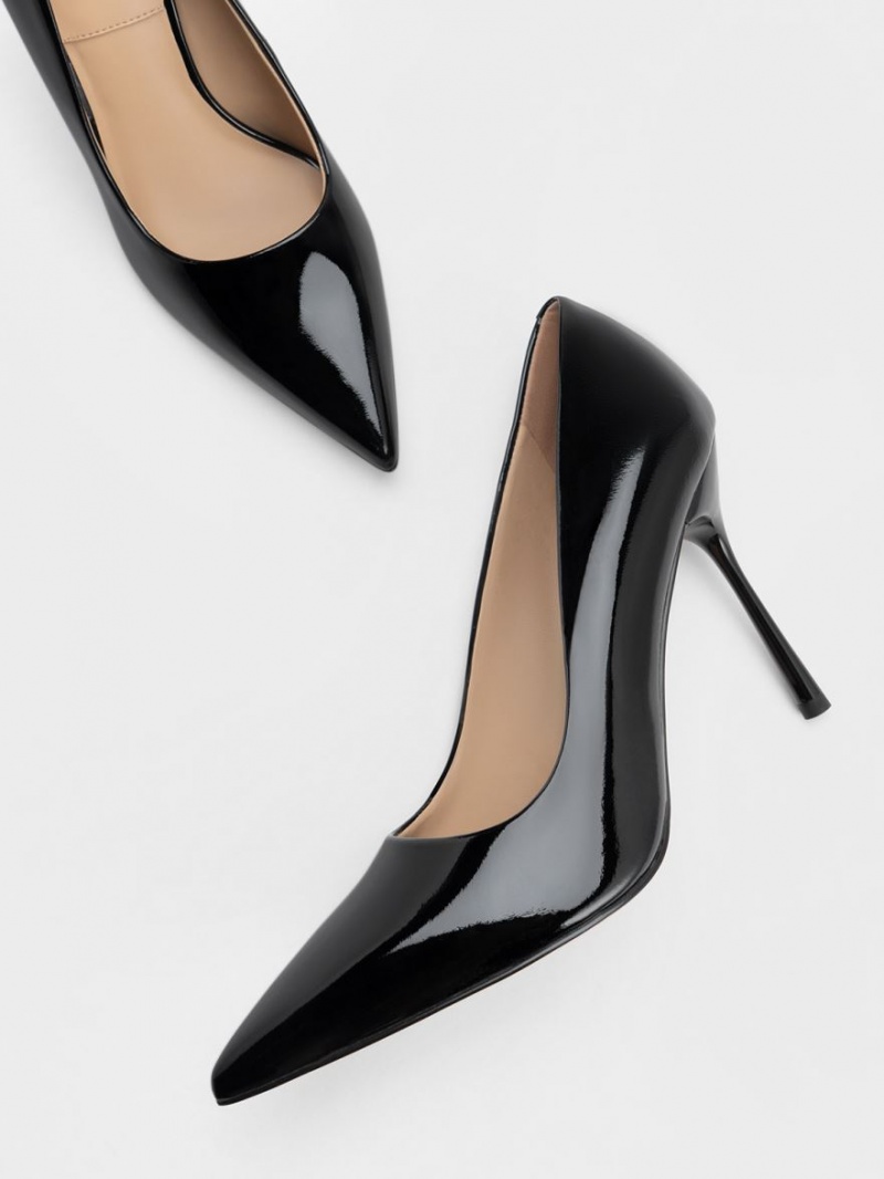 Pumps Charles & Keith Kyra Lacuita Piele Negrii | 890LDMPXW