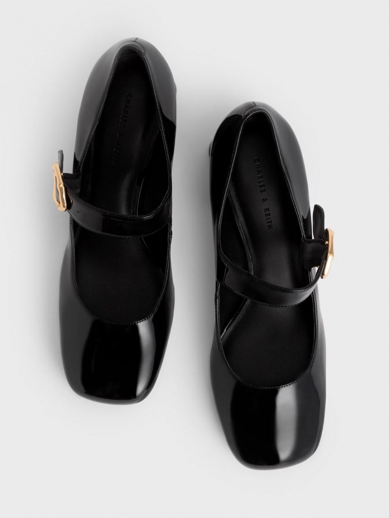 Pumps Charles & Keith Lacuita Buckled Mary Jane Negrii | 520DYNSEQ