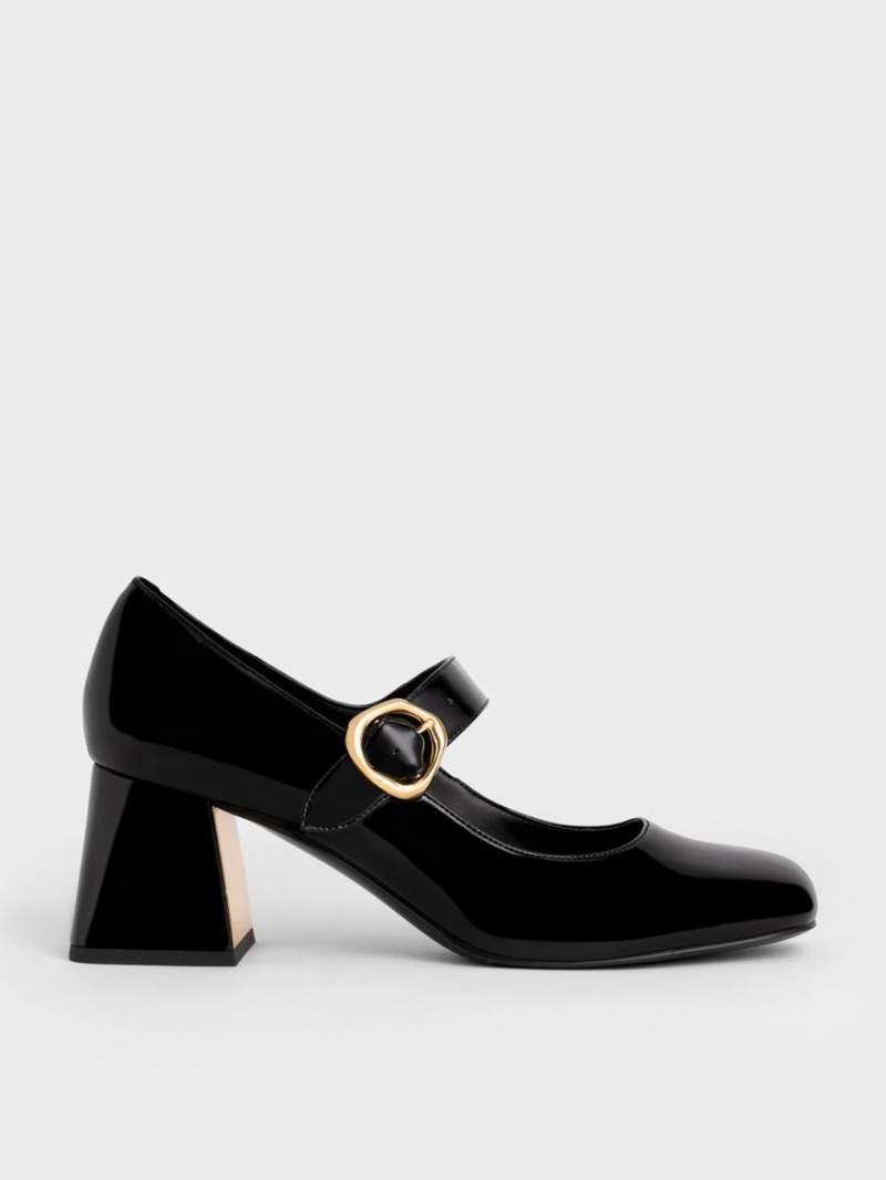 Pumps Charles & Keith Lacuita Buckled Mary Jane Negrii | 520DYNSEQ