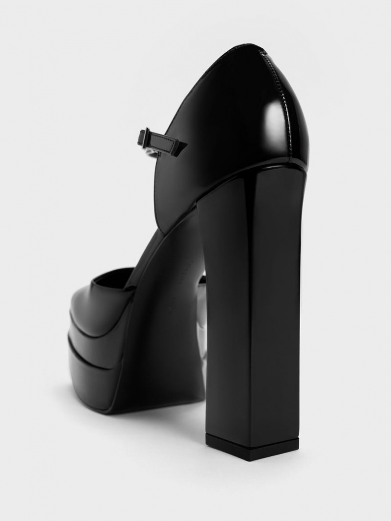 Pumps Charles & Keith Lacuita Platforma D'Orsay Negrii | 143ZOXKTJ