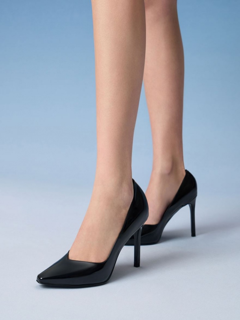 Pumps Charles & Keith Lacuita Tapered Square-Bombeu Negrii | 820HDVAYE