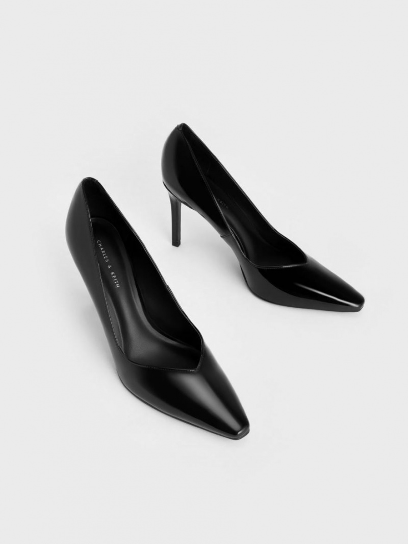 Pumps Charles & Keith Lacuita Tapered Square-Bombeu Negrii | 820HDVAYE