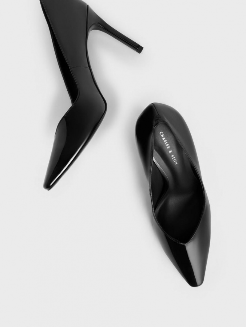 Pumps Charles & Keith Lacuita Tapered Square-Bombeu Negrii | 820HDVAYE
