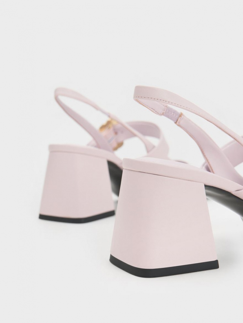 Pumps Charles & Keith Lacuita Two-Tone Pearl Cu Catarama Slingback Violet | 103SJXRTP
