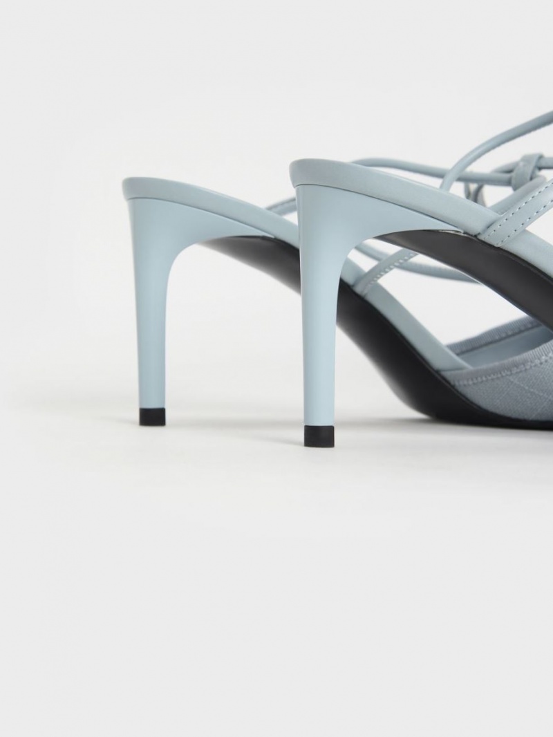 Pumps Charles & Keith Linen Asymmetric Albastri Deschis | 690RLPJZG