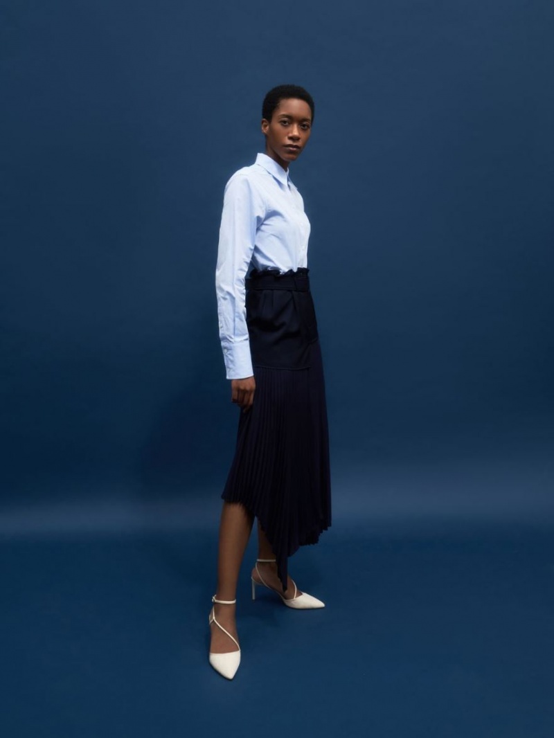 Pumps Charles & Keith Linen Asymmetric Bej | 759NRDBAK