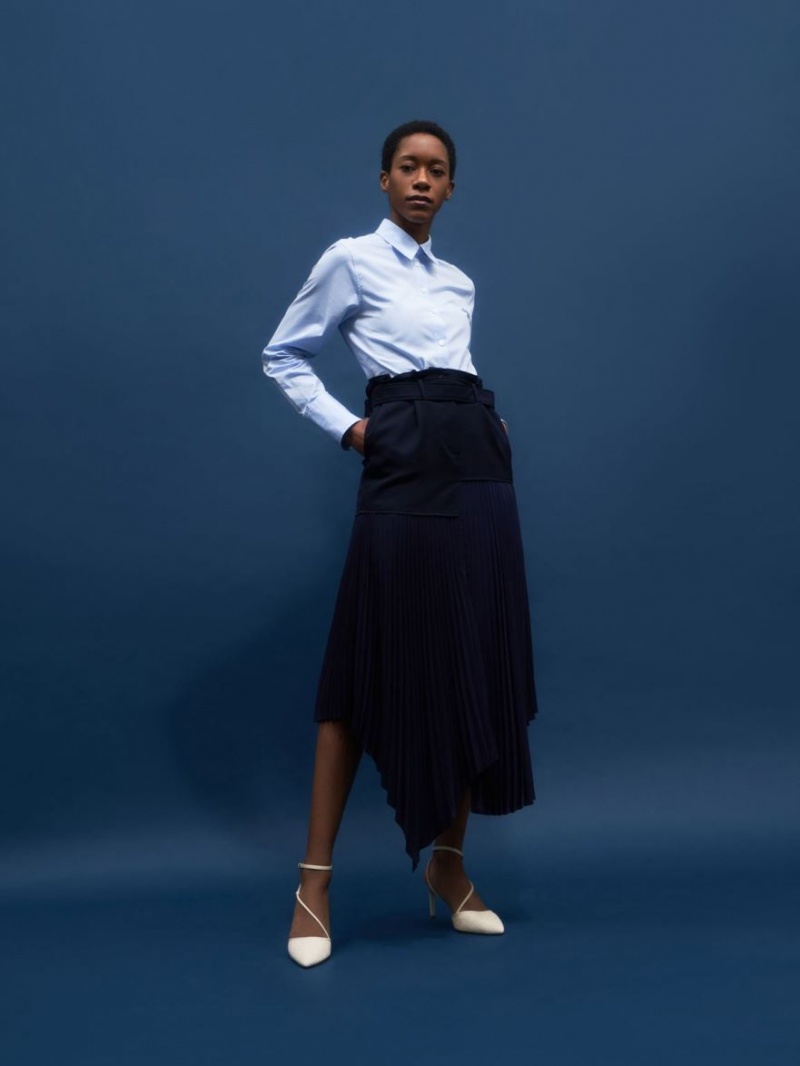 Pumps Charles & Keith Linen Asymmetric Bej | 759NRDBAK