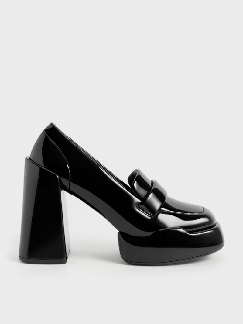 Pumps Charles & Keith Lula Lacuita Loafer Negrii | 510EAUBZL