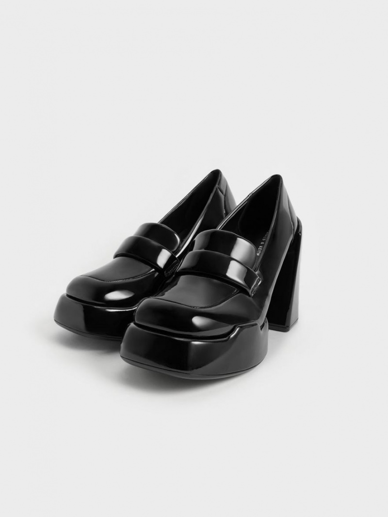 Pumps Charles & Keith Lula Lacuita Loafer Negrii | 510EAUBZL