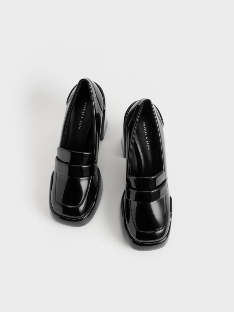 Pumps Charles & Keith Lula Lacuita Loafer Negrii | 510EAUBZL