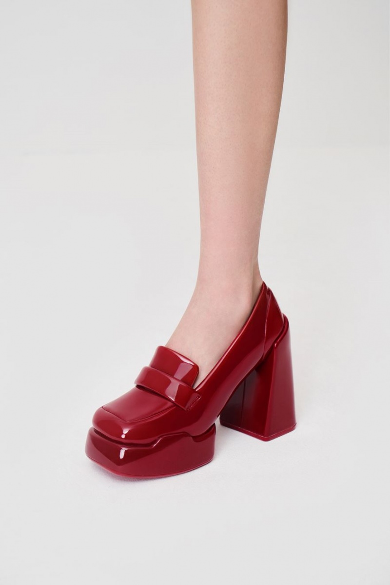 Pumps Charles & Keith Lula Lacuita Loafer Rosii | 195YSZNQF