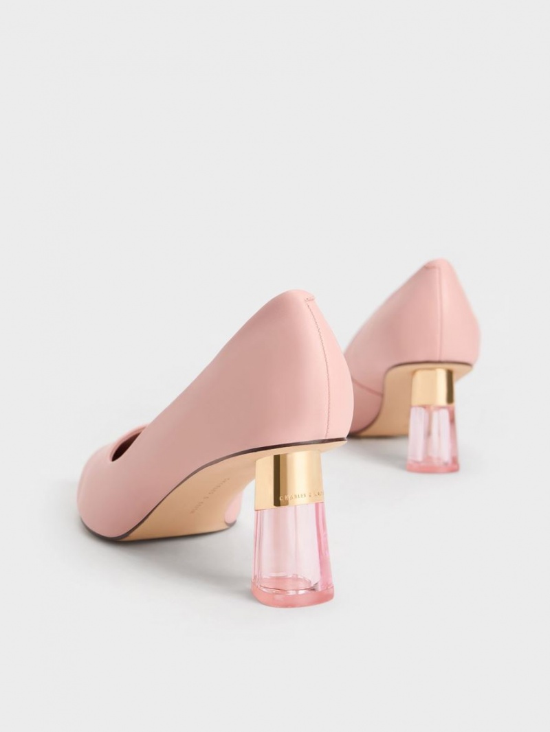 Pumps Charles & Keith Metallic Accent Clear Heel Roz | 987WCIGJB