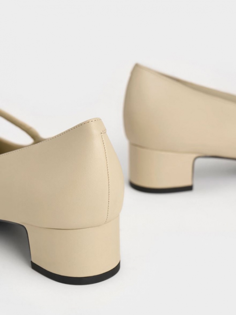 Pumps Charles & Keith Metallic Accent Mary Jane Bej | 251ZQNIRJ
