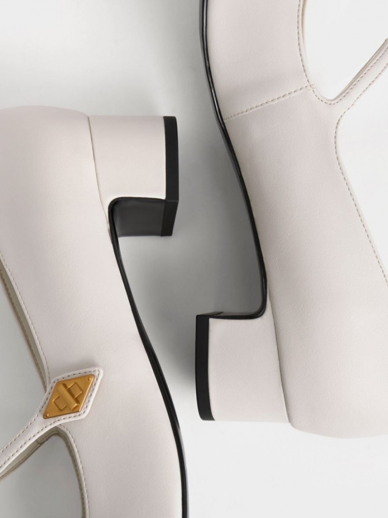 Pumps Charles & Keith Metallic Accent Mary Jane Albi | 952CKRNMB