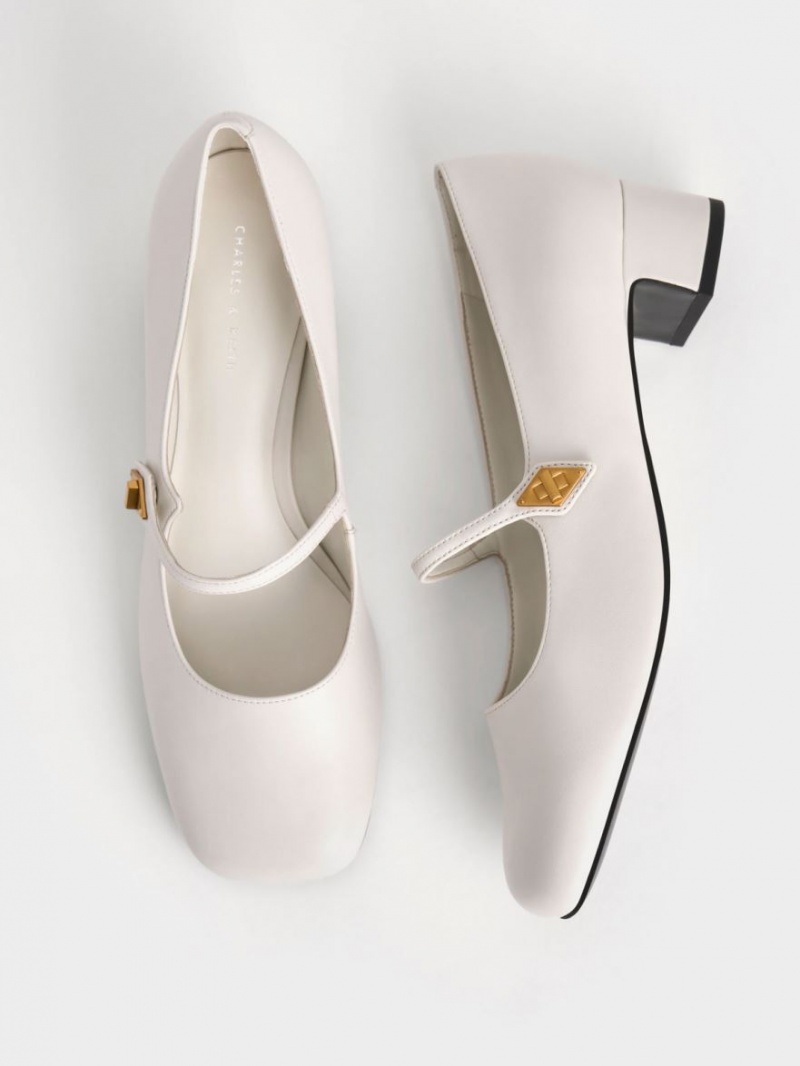 Pumps Charles & Keith Metallic Accent Mary Jane Albi | 952CKRNMB