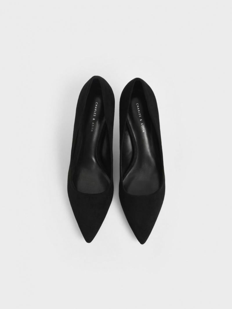 Pumps Charles & Keith Metallic Sculptural Heel Textured Negrii | 316IHPJQM