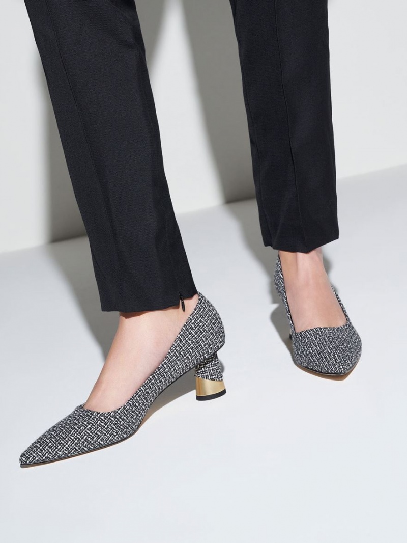 Pumps Charles & Keith Metallic Sculptural Heel Tweed Colorati | 517BKQEWX