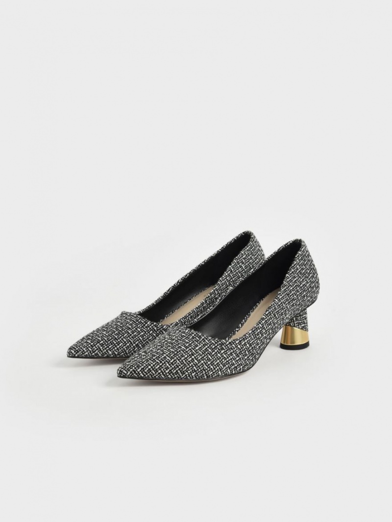 Pumps Charles & Keith Metallic Sculptural Heel Tweed Colorati | 517BKQEWX