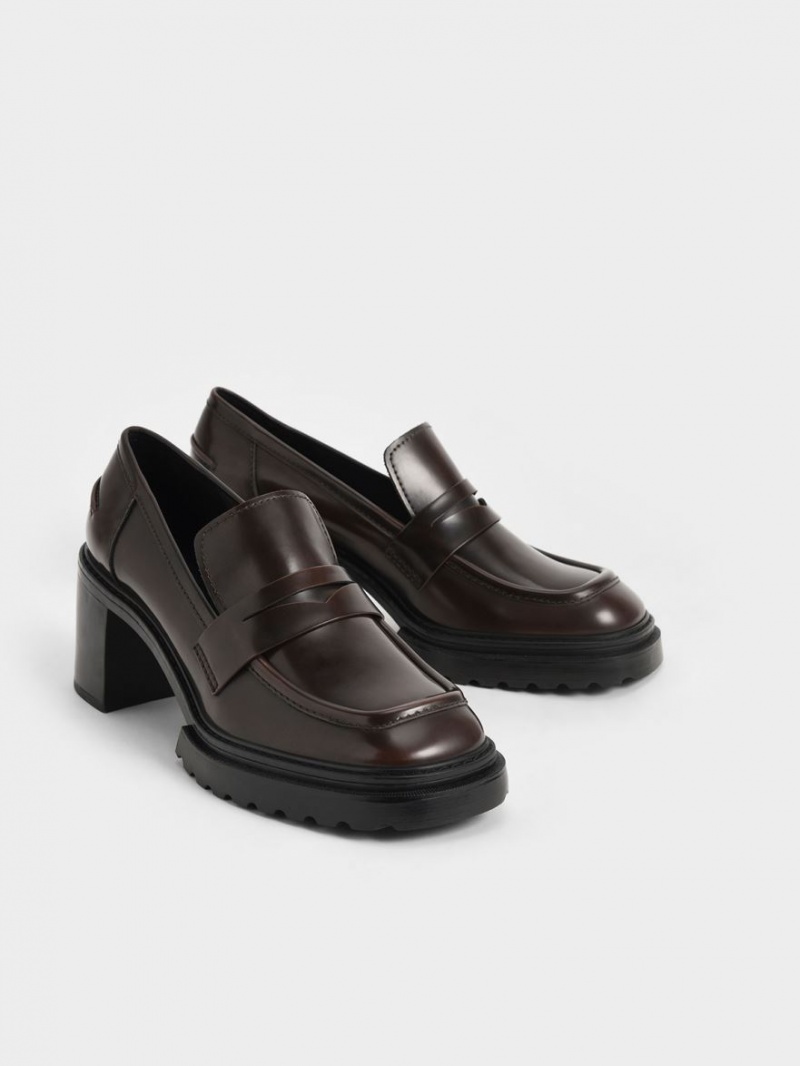 Pumps Charles & Keith Penny Loafer Maro Inchis | 571WBAQED