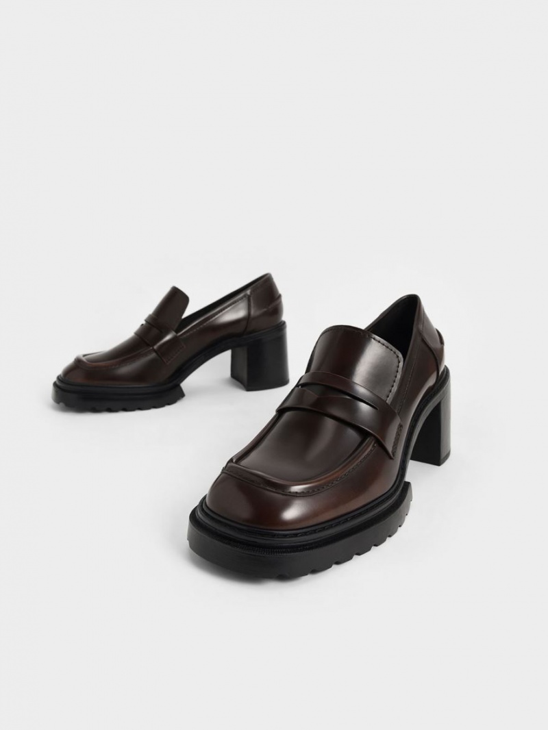 Pumps Charles & Keith Penny Loafer Maro Inchis | 571WBAQED