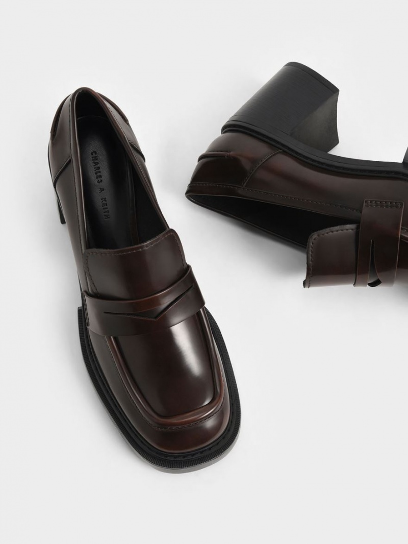 Pumps Charles & Keith Penny Loafer Maro Inchis | 571WBAQED
