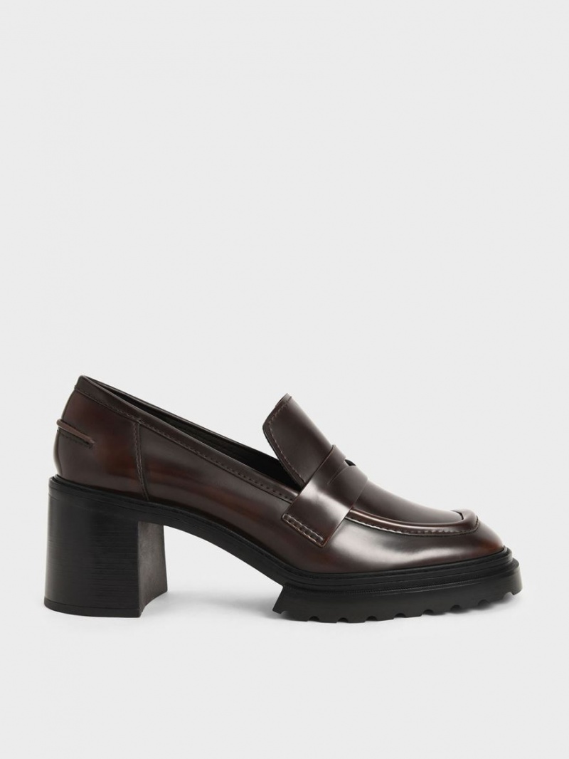 Pumps Charles & Keith Penny Loafer Maro Inchis | 571WBAQED